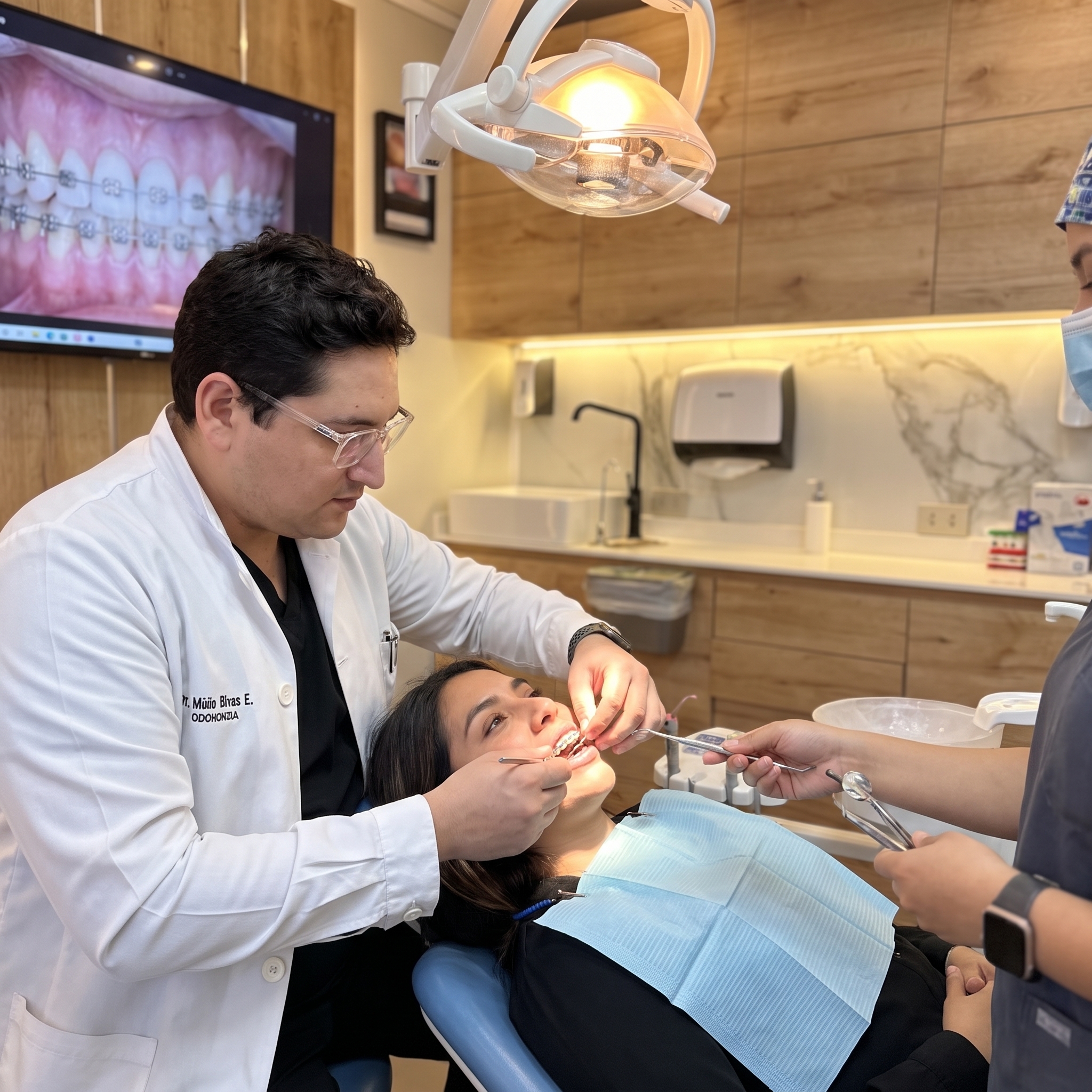 Tratamiento de ortodoncia con brackets en el consultorio